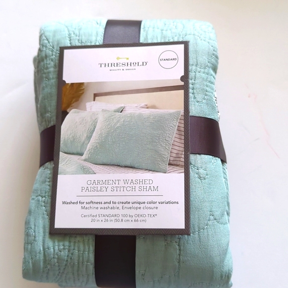 Threshold Bedding Threshold Light Teal Garment Washed Paisley